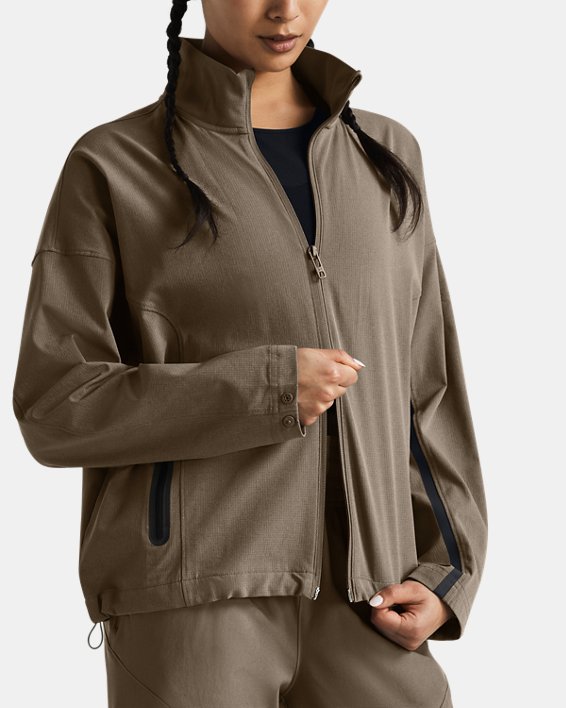 Women's UA Unstoppable Vent Jacket in Brown image number 3